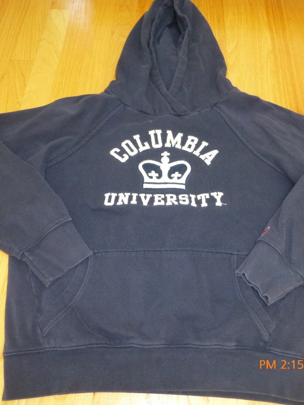 Columbia University Adult Navy Large Pullover Hoodie League Embroidered